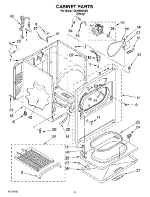 02 - Cabinet parts for Kitchenaid Dryer KGYS855JE2 from AppliancePartsPros.com