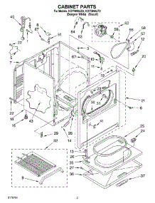 02 - Cabinet parts for Kitchenaid Dryer KGYS850JT2 from AppliancePartsPros.com