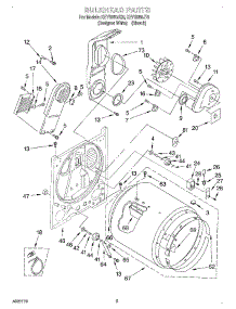 03 - Section parts for Kitchenaid Dryer KEYS850JT0 from AppliancePartsPros.com