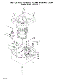 03 - Motor And Housing Parts Bottom View parts for Kitchenaid Food Processor KPFP850OB0 from AppliancePartsPros.com