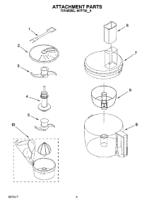 02 - Attachment Parts parts for Whirlpool Food Processor 4KFP730WH0 from AppliancePartsPros.com