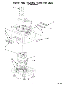 02 - Motor And Housing Parts Top View parts for Kitchenaid Food Processor KPFP850 from AppliancePartsPros.com