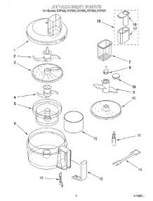 03 - Section parts for Kitchenaid Food Processor KFP600BU from AppliancePartsPros.com