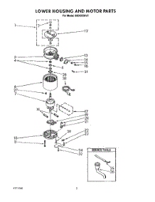 02 - Section parts for Whirlpool Disposer 6KCD1250V0 from AppliancePartsPros.com