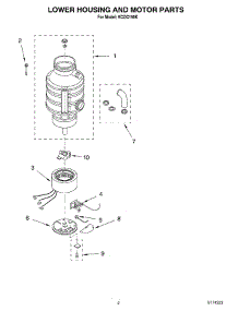 02 - Section parts for Kitchenaid Disposer KCDC150K from AppliancePartsPros.com
