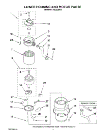 02 - Lower Housing And Motor Parts parts for Kitchenaid Disposer KBDS250X5 from AppliancePartsPros.com