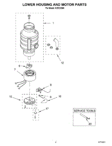 02 - Section parts for Kitchenaid Disposer KCDC250K from AppliancePartsPros.com