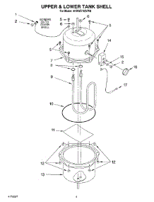 03 - Upper And Lower Tank Shell parts for Whirlpool Hot Water Dispenser 4KHWS160WH8 from AppliancePartsPros.com