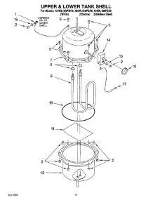 02 - Upper & Lower Tank Shell parts for Kitchenaid Hot Water Dispenser KHWL160PWH0 from AppliancePartsPros.com