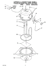 02 - Upper & Lower Tank Shell parts for Kitchenaid Hot Water Dispenser KHWL160PCR1 from AppliancePartsPros.com