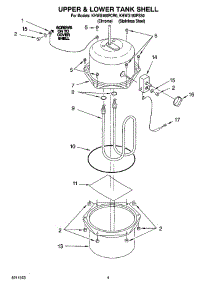 02 - Upper & Lower Tank Shell parts for Kitchenaid Hot Water Dispenser KHWG160PCR0 from AppliancePartsPros.com