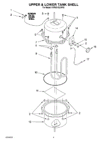02 - Upper & Lower Tank Shell parts for Kitchenaid Hot Water Dispenser KHWS160JER2 from AppliancePartsPros.com