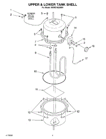 03 - Upper & Lower Tank Shell parts for Kitchenaid Hot Water Dispenser KHWS160JWH1 from AppliancePartsPros.com