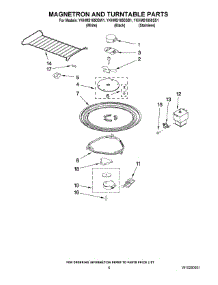 05 - Magnetron And Turntable Parts parts for Whirlpool Microwave YKHMS1850SW1 from AppliancePartsPros.com