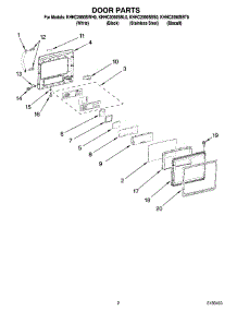 02 - Door Parts parts for Kitchenaid Microwave KHHC2090SWH0 from AppliancePartsPros.com