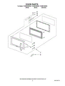 02 - Door Parts parts for Whirlpool Microwave YKHMS1850SW0 from AppliancePartsPros.com