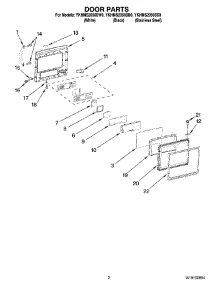 02 - Door Parts parts for Whirlpool Microwave YKHMS2050SW0 from AppliancePartsPros.com
