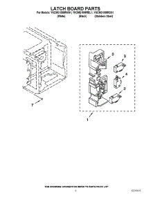04 - Latch Board Parts parts for Whirlpool Microwave YKCMS1555RBL1 from AppliancePartsPros.com