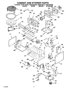 04 - Cabinet And Stirrer Parts parts for Whirlpool Microwave YKBHC109JB0 from AppliancePartsPros.com
