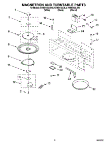 05 - Magnetron And Turntable Parts parts for Kitchenaid Microwave KHMS155LBL3 from AppliancePartsPros.com