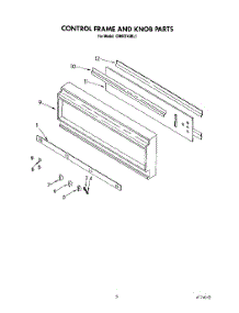 03 - Control Frame And Knob parts for Whirlpool Microwave CM02743BL1 from AppliancePartsPros.com