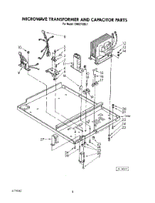 06 - Microwave Transformer And Capacitor parts for Whirlpool Microwave CM02743BL1 from AppliancePartsPros.com