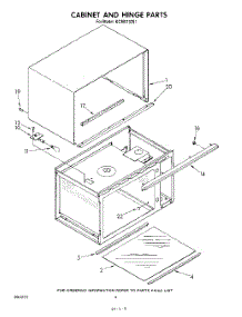 04 - Cabinet And Hinge parts for Kitchenaid Microwave KCMS132S1 from AppliancePartsPros.com