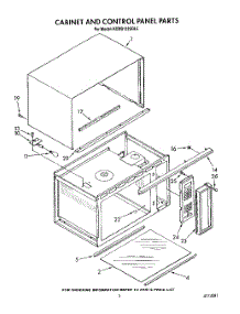 03 - Cabinet And Control Panel parts for Kitchenaid Microwave KCMS132SBL6 from AppliancePartsPros.com