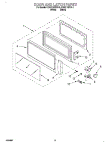 03 - Door And Latch parts for Kitchenaid Microwave KCMG125DWH0 from AppliancePartsPros.com