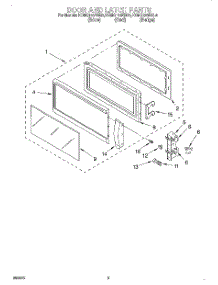 03 - Door And Latch parts for Kitchenaid Microwave KCMG125ERC0 from AppliancePartsPros.com