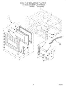 04 - Door And Latch parts for Kitchenaid Microwave KCMS125ESB0 from AppliancePartsPros.com