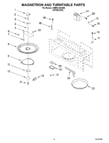05 - Magnetron And Turntable parts for Kitchenaid Microwave KHMS145KSS0 from AppliancePartsPros.com