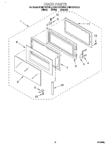 02 - Door parts for Kitchenaid Microwave KHMC107BBL0 from AppliancePartsPros.com