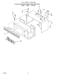 03 - Cabinet parts for Kitchenaid Microwave KHMC107BWH5 from AppliancePartsPros.com