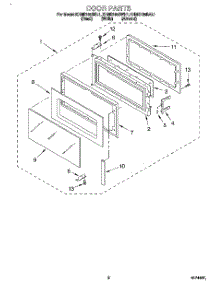 02 - Door parts for Kitchenaid Microwave KHMS105BBL1 from AppliancePartsPros.com