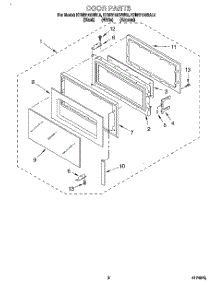 02 - Door parts for Kitchenaid Microwave KHMS105BBL5 from AppliancePartsPros.com