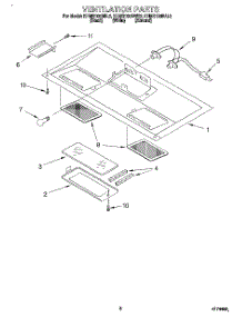 07 - Ventilation parts for Kitchenaid Microwave KHMS105BBL2 from AppliancePartsPros.com