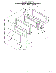02 - Door parts for Kitchenaid Microwave KHMS105BAL0 from AppliancePartsPros.com