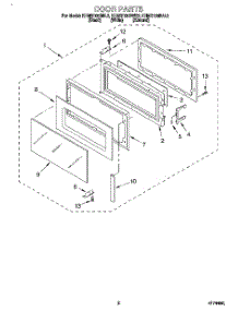 02 - Door parts for Kitchenaid Microwave KHMS105BWH2 from AppliancePartsPros.com
