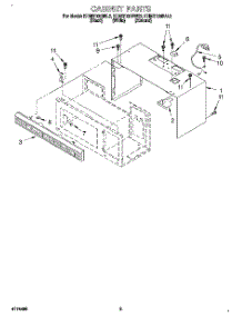 03 - Cabinet parts for Kitchenaid Microwave KHMS105BWH2 from AppliancePartsPros.com
