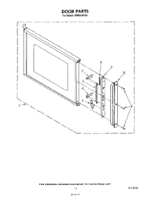 08 - Door parts for Kitchenaid Microwave KHMS105S0 from AppliancePartsPros.com