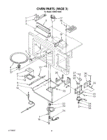05 - Section parts for Kitchenaid Microwave KHMC106S0 from AppliancePartsPros.com