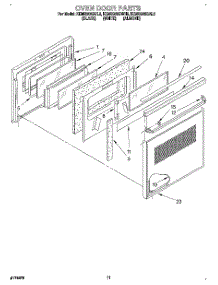 08 - Oven Door parts for Kitchenaid Oven KEMS306BWH2 from AppliancePartsPros.com