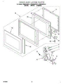 06 - Door And Latch parts for Kitchenaid Oven KEMS306BBL1 from AppliancePartsPros.com