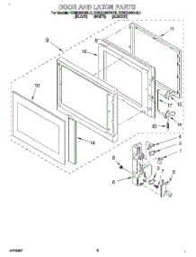 06 - Door And Latch parts for Kitchenaid Oven KEMS306BWH0 from AppliancePartsPros.com