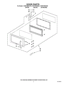 02 - Door Parts parts for Kitchenaid Microwave KHMS1850SWH0 from AppliancePartsPros.com