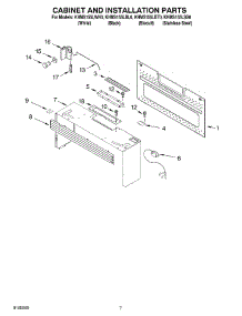 06 - Cabinet And Installation parts for Kitchenaid Microwave KHMS155LBL0 from AppliancePartsPros.com