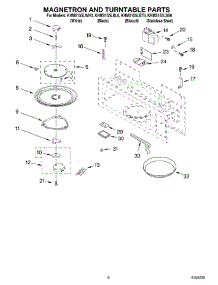 05 - Magnetron And Turntable parts for Kitchenaid Microwave KHMS155LBT0 from AppliancePartsPros.com