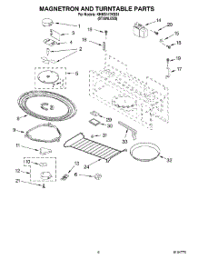 05 - Magnetron And Turntable parts for Kitchenaid Microwave KHMS147KSS1 from AppliancePartsPros.com