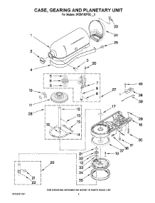 02 - Case, Gearing And Planetary Unit parts for Whirlpool Mixer 5KSM150PSCOB0 from AppliancePartsPros.com